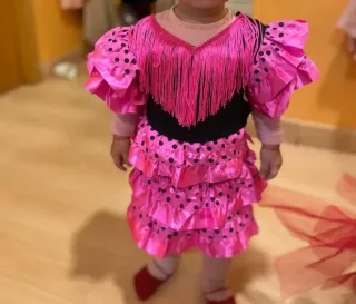 Disfraz niña flamenca volantes lunares