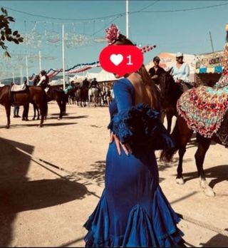 Traje de flamenca azul