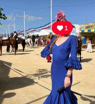Traje de flamenca azul