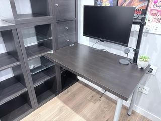 Estanteria y mesa Ikea Kallax Negra. Todo Montado