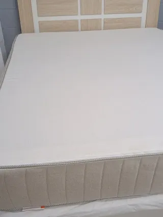 Canapé 150cm y Colchón Beige/Blanco