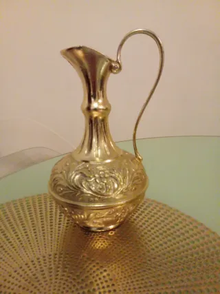 Caraffa brocca metallo dorato Agad 1981 Vintage