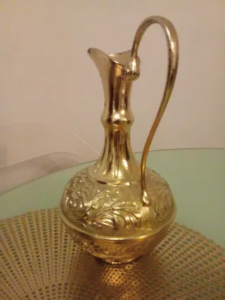 Caraffa brocca metallo dorato Agad 1981 Vintage