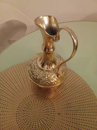 Caraffa brocca metallo dorato Agad 1981 Vintage