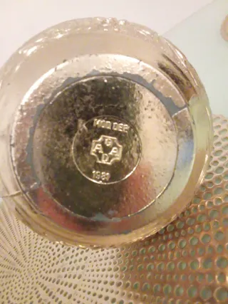 Caraffa brocca metallo dorato Agad 1981 Vintage