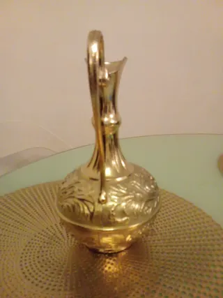 Caraffa brocca metallo dorato Agad 1981 Vintage