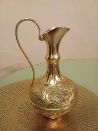 Caraffa brocca metallo dorato Agad 1981 Vintage