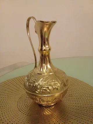 Caraffa brocca metallo dorato Agad 1981 Vintage