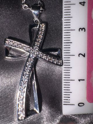 Collar Cruz Plata Brillante