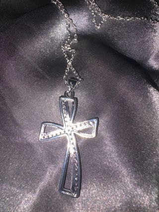 Collar Cruz Plata Brillante