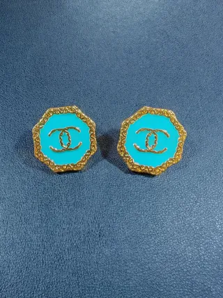 Pendientes Chanel Dorados y Naranja