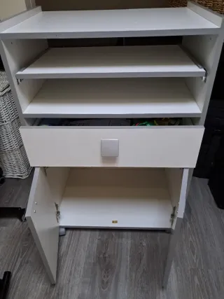 Mueble auxiliar blanco y gris