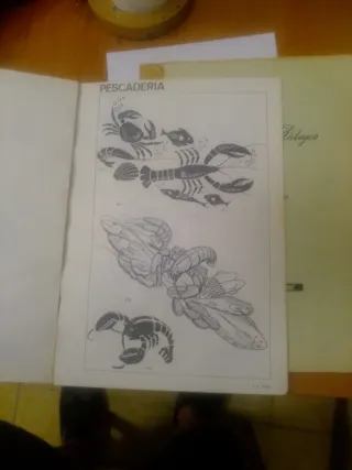 2 libros de muestras de dibujos p/alime y comercio