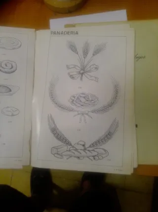 2 libros de muestras de dibujos p/alime y comercio