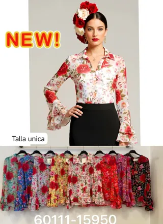 Blusa flamenca flores talla única