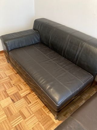 Sofá modular de piel marrón
