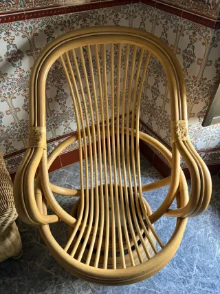 Sillones de mimbre color natural