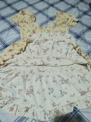 Vestido floral amarillo mujer
