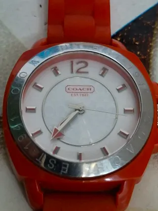 Orologio Coach Arancione Argento