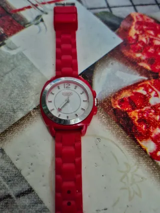 Orologio Coach Arancione Argento