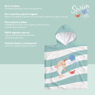 Poncho toalla infantil 2-5 años