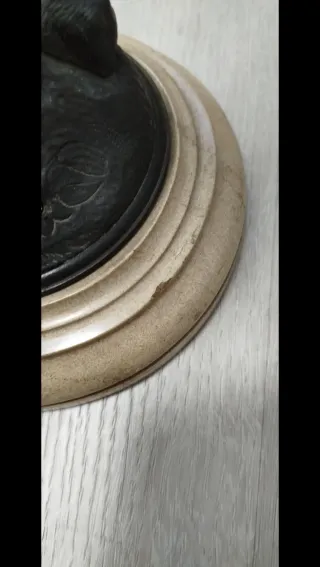 Lámpara de mesa vintage tela y metal