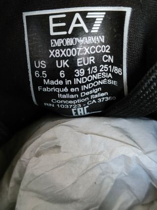 Zapatillas EA7 Emporio Armani Talla 39 1/3