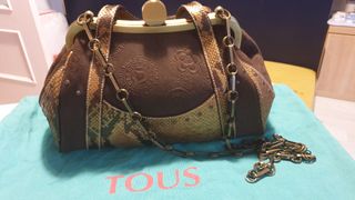 Bolso Tous Piel Marrón y Dorado. Único.