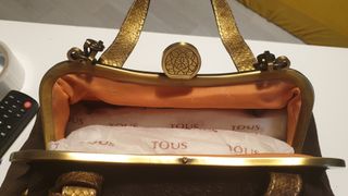 Bolso Tous Piel Marrón y Dorado. Único.