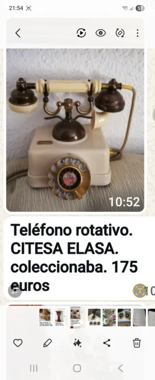 Teléfono antiguo de disco, funciona perfecto