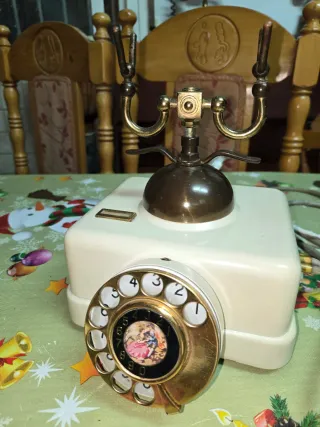 Teléfono antiguo de disco, funciona perfecto