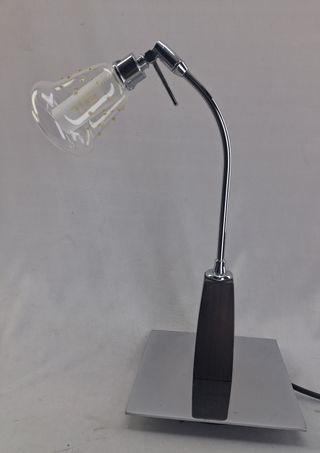 Lámpara sobremesa moderna cromo y cristal