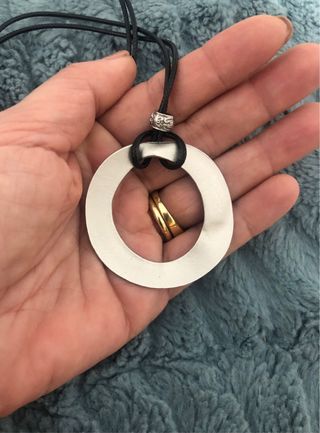 Collar aro plata martillado