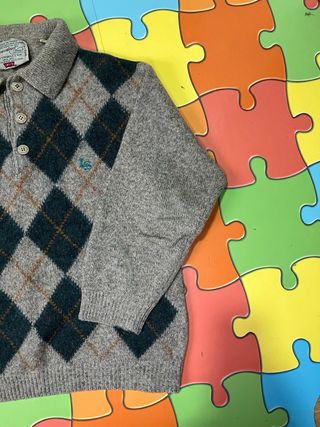 Sudadera Burberry Gris y Verde Talla M