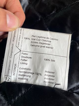 Chaqueta de piel 100% cabrino estilo vintage