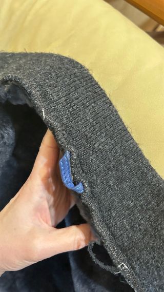 Cazadora piel azul estilo obrero