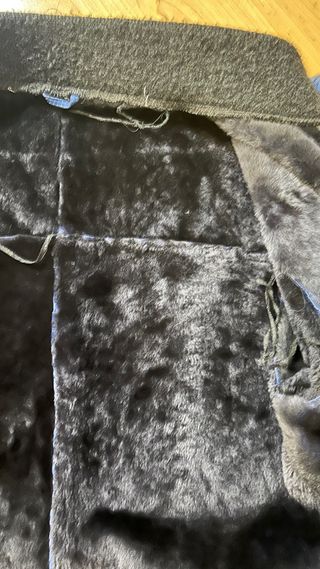 Cazadora piel azul estilo obrero