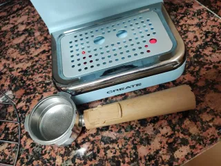 Cafetera estilo retro azul