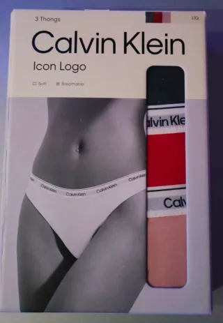 Pack 3 Tangas Calvin Klein Icon Logo Talla L
