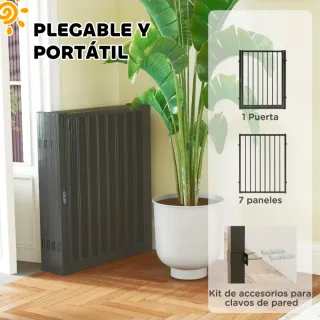 Parque para perros 8 paneles acero negro