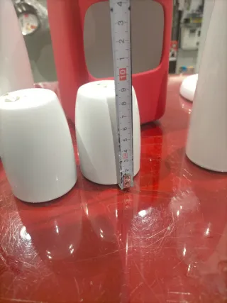 Juego Aceite y Vinagre Mesa Blanco y Rojo