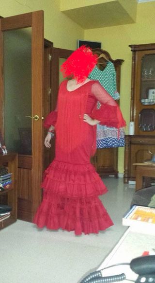 Traje Flamenca Rojo Tul Talla Única