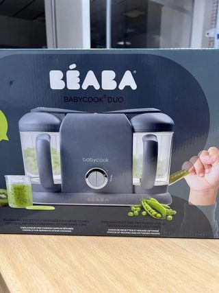 BÉABA Babycook Duo, Robot da cucina per bambini 4 in 1, Trita (NON FUNZIONA), cucina e cuoce a vapore, Veloce in 15 minuti, Cibo fatto in casa per bambini e ragazzi, Capacità XXL, 2 x 200 ml, Grigio scuro