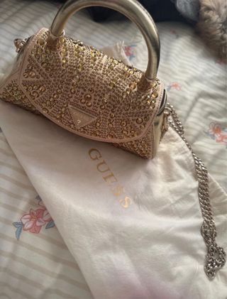 Bolso Guess Dorado con Pedrería