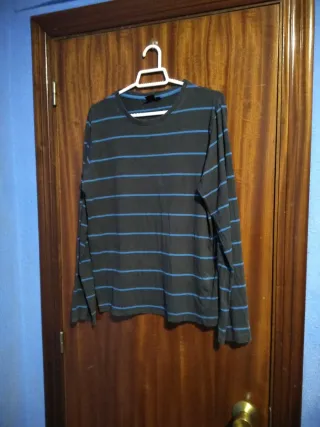 Camiseta de rayas azul y gris Talla XS