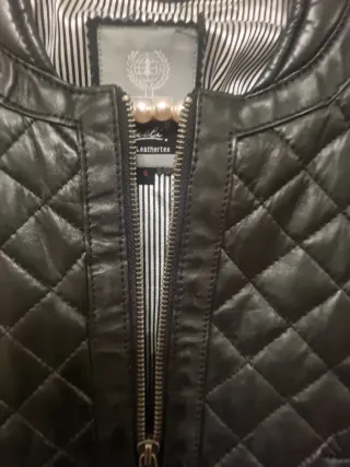 Cazadora Piel Negra Acolchada