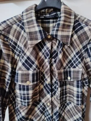 Vestito chemisier Zara quadri lungo - Taglia M