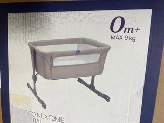 Chicco Next2Me Essential Culla da Letto, Culla per Neonati, Altezza Regolabile, Buona Circolazione d'Aria, Materasso e Borsa Inclusi, 0-6 Mesi, Grigio
