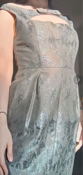 Vestido fiesta Hoss Intropia plateado