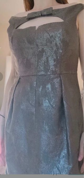 Vestido fiesta Hoss Intropia plateado
